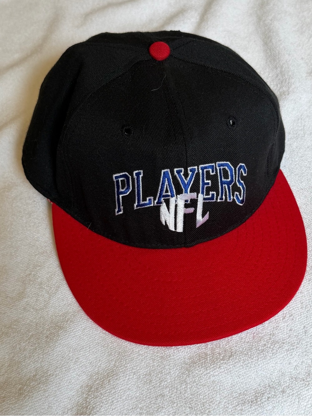 NFL Players Two-Tone Snapback Hat in Black and Red